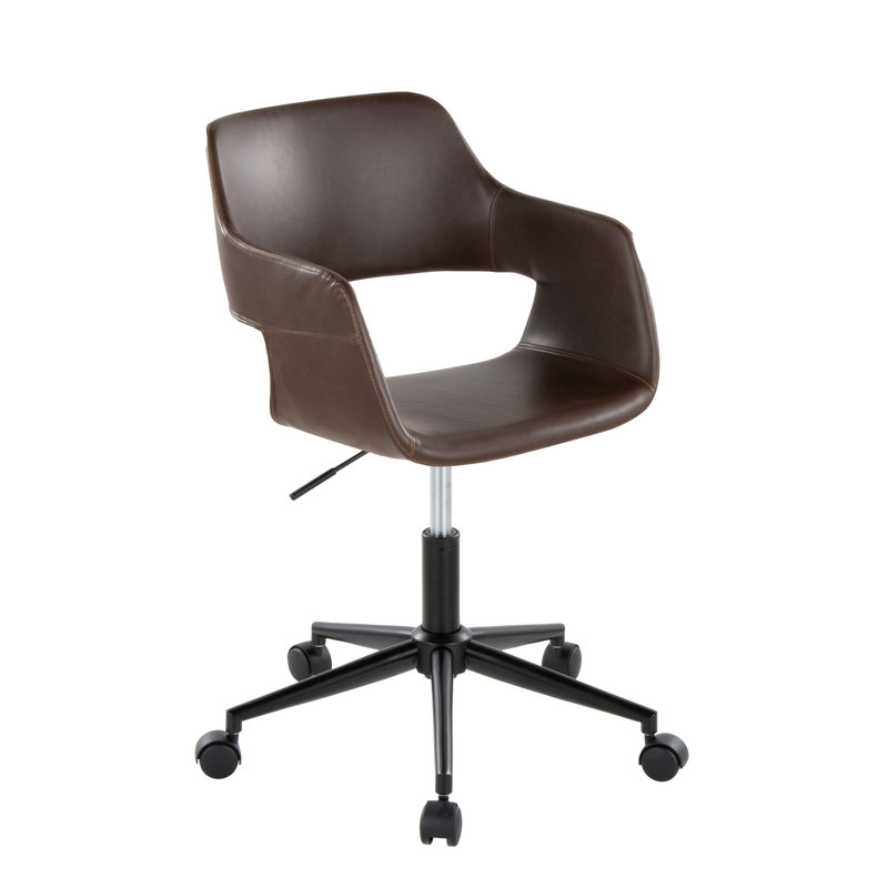 Chaise de bureau Shai, Noir, Espresso