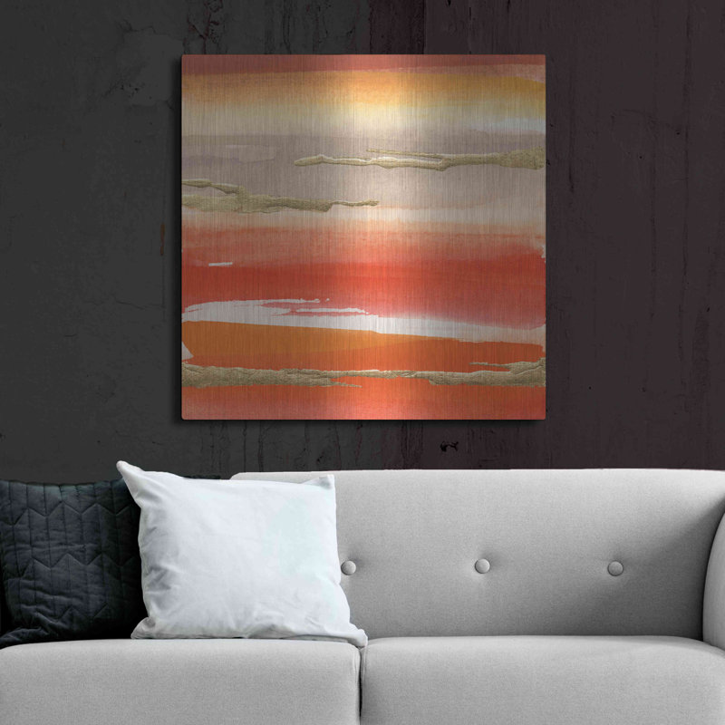 Red Barrel Studio® «Gilded Mandarin III» par Chris Paschke, art mural en métal, H 36 po x l 36 po