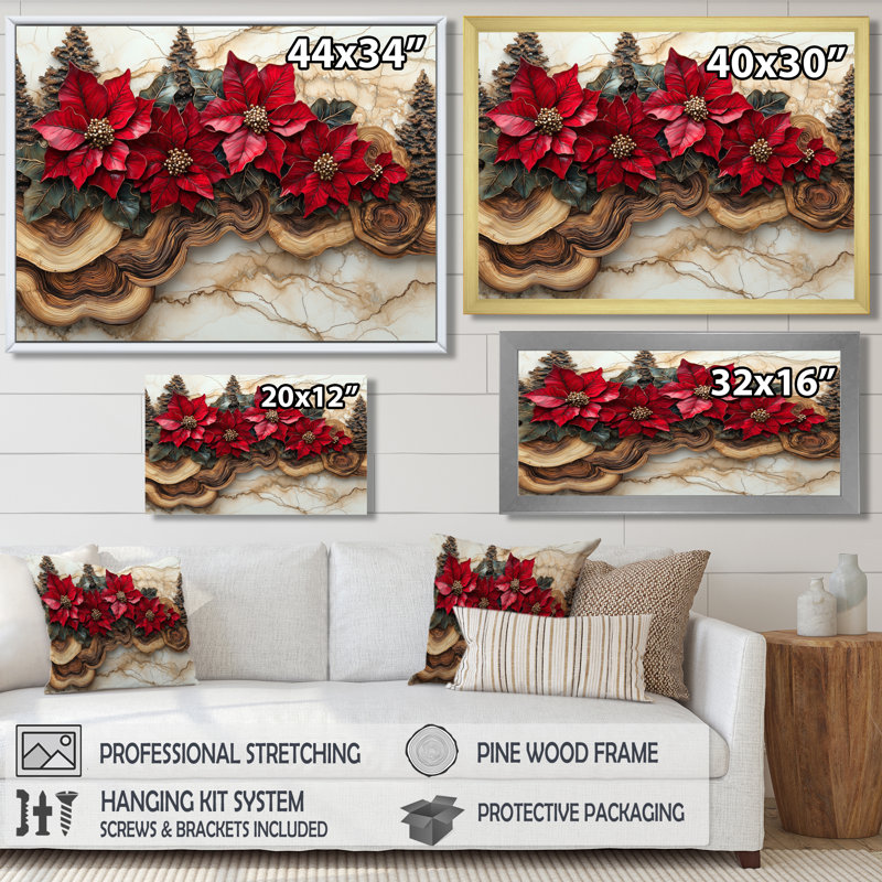Giray - Floral Wall Art, 16" H x 32" W, Silver Floater Framed
