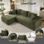Canapé modulaire rembourré en tissu de velours côtelé en L 108 po avec méridienne 108 po-998772926-998772896