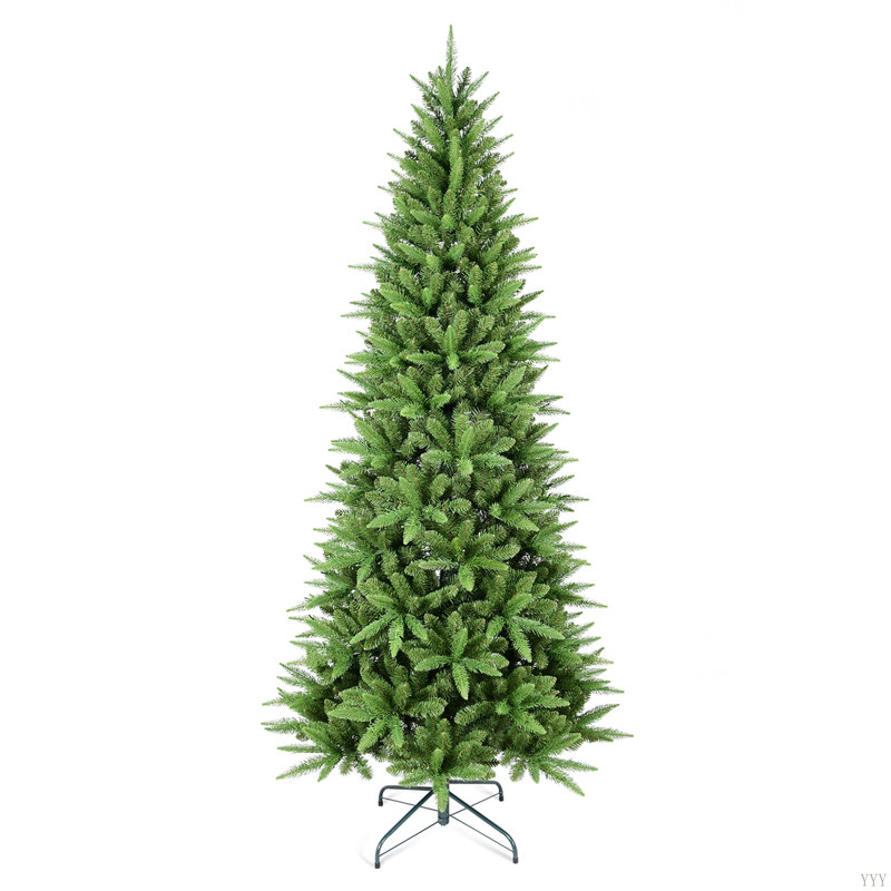 Arbre de Noël mince - pointes, branches en PE + PVC, conception à charnières pour une installation facile, support en métal stable - idéal pour les coins et les petits espaces