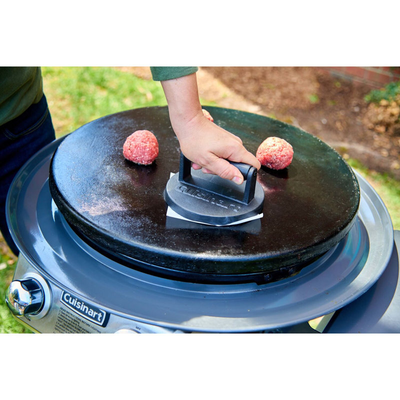 Heavy-Duty Black Cast Iron Non-Stick Burger Press