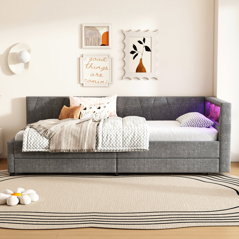 Storage Bed, Grey