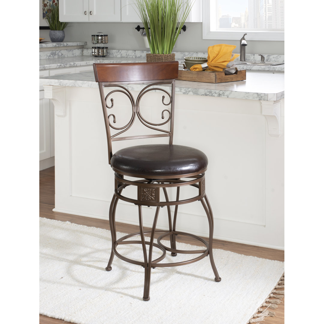 Edveh Oversized Big and Tall Swivel Counter/Bar Stool Bloomsbury Market 