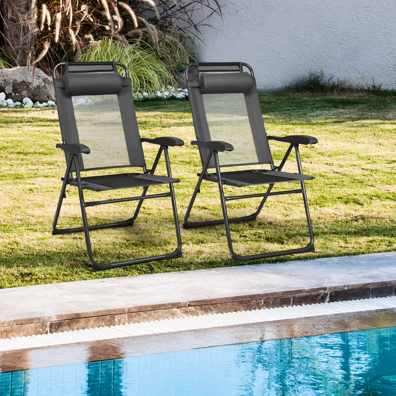 Bachit Folding Camping Chair, Grey/Brown/Blue