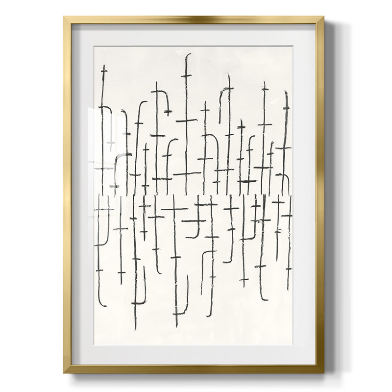 Arrangement vertical II - impression encadrée, H 28,5 po x l 20,5 po, Doré