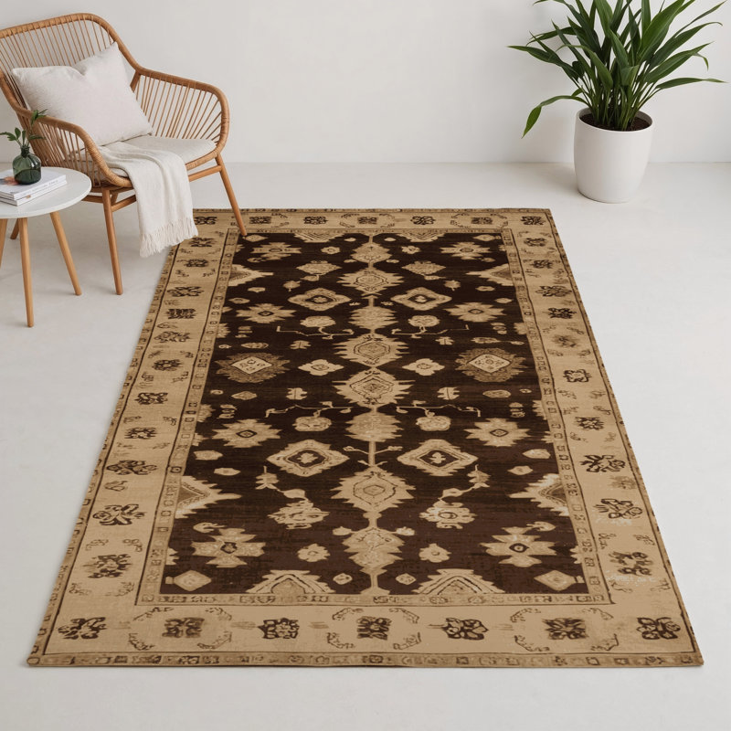 Overdyed Beige Indoor and Outdoor Area Rug, Rectangle 3' x 5'