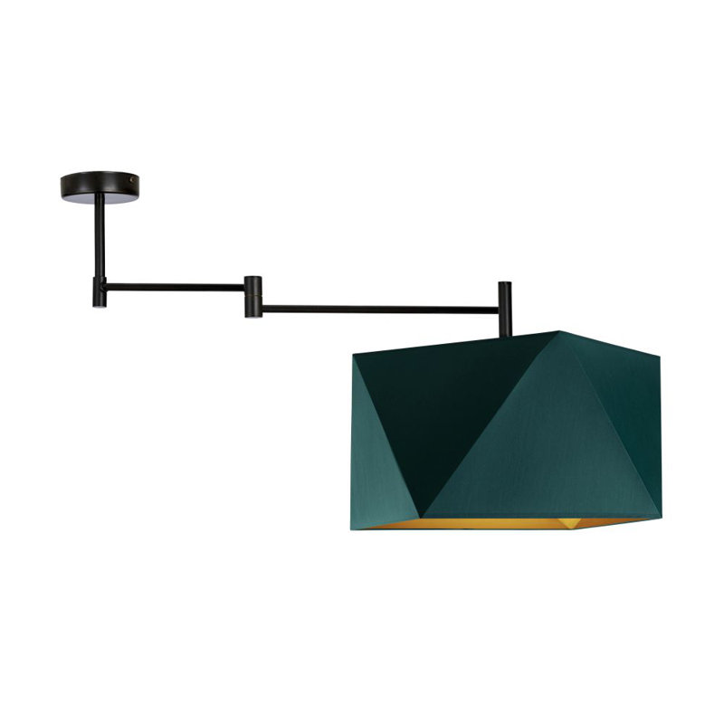 Adish Fabric Semi Flush Mount, Green, Brushed Black