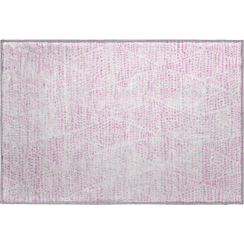 Premium Machine Washable Cerrito AMF591 Pink Rug, Rectangle 1'8" x 2'6"