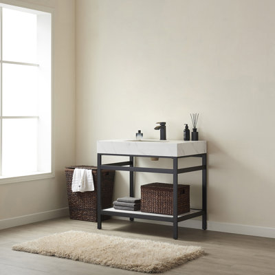 36'' Single Bathroom Vanity with Stone Top
