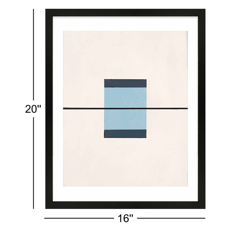 Black And Blue Print by Robert Kamnatnik, 20" H x 16" W x 1.25" D, Black