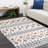 Rectangle Wagar Geometric Handmade Area Rug in Ivory/Black/Orange-52770425