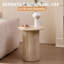 Ensemble de tables basses rondes modernes 2 pièces, cylindre Groove Line 27,6 "/ 15,7"-131591308