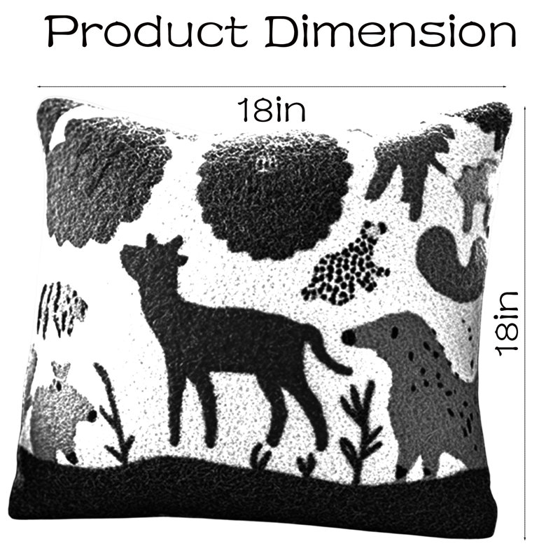 Ethnic Forest Animals Throw Pillow