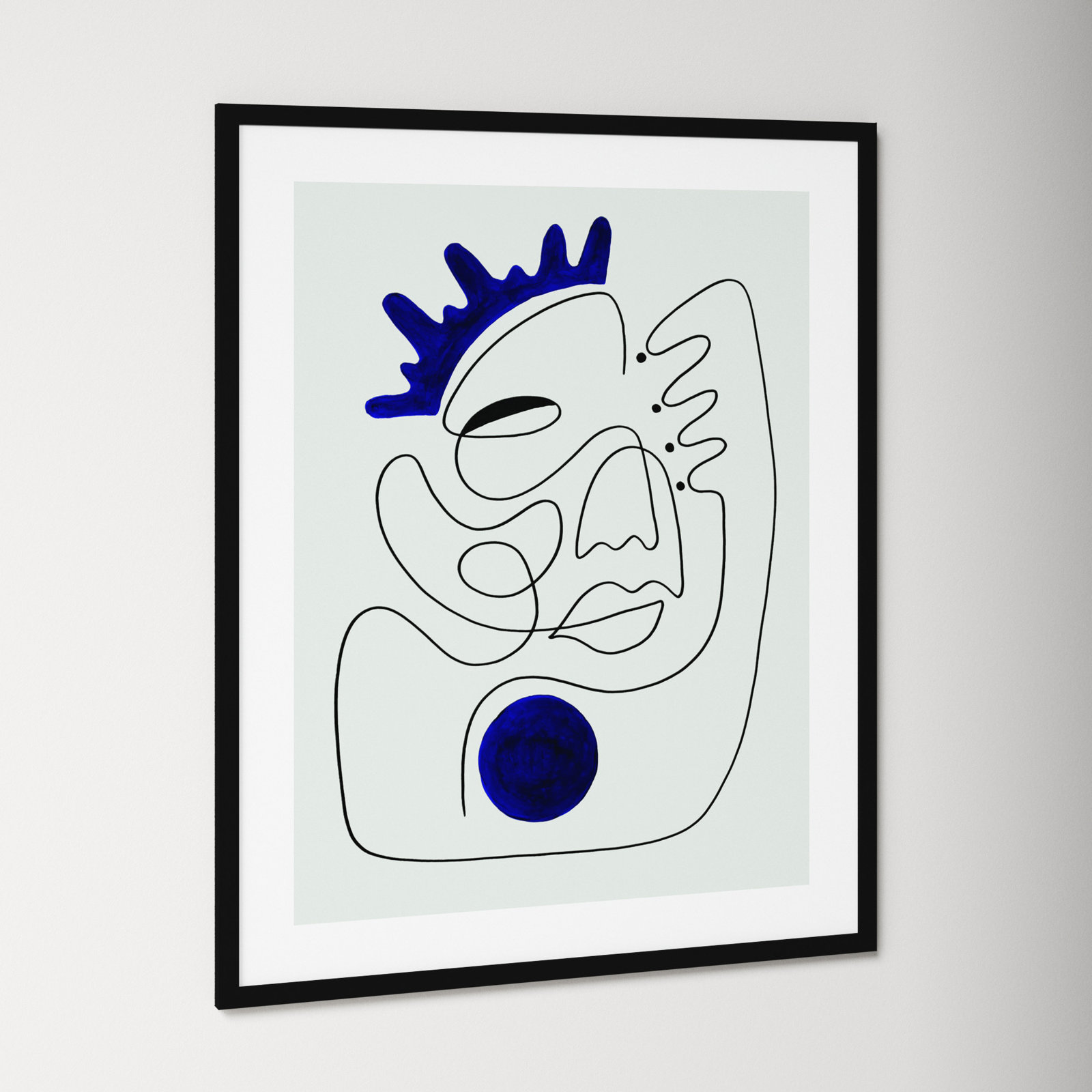 El Rey Print by Shatha Al Dafai, 41.38" H x 33.38" W x 0.875" D, Noir Black Framed