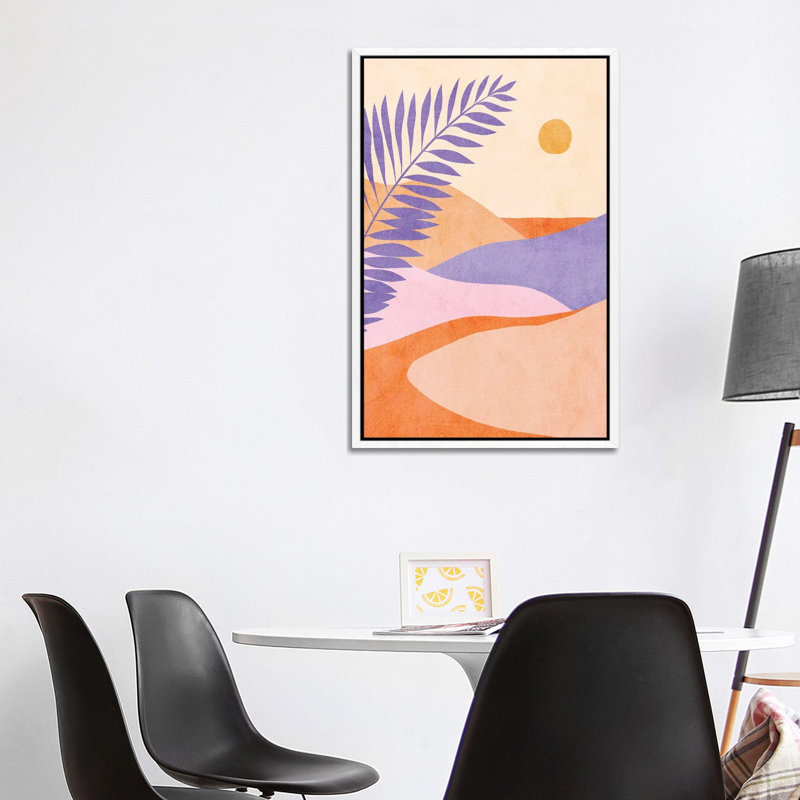 Midmod Tropical Summer IIII Lilac by Dominique Vari - Print on Canvas, 101.6 cm H x 66.04 cm W, White Framed