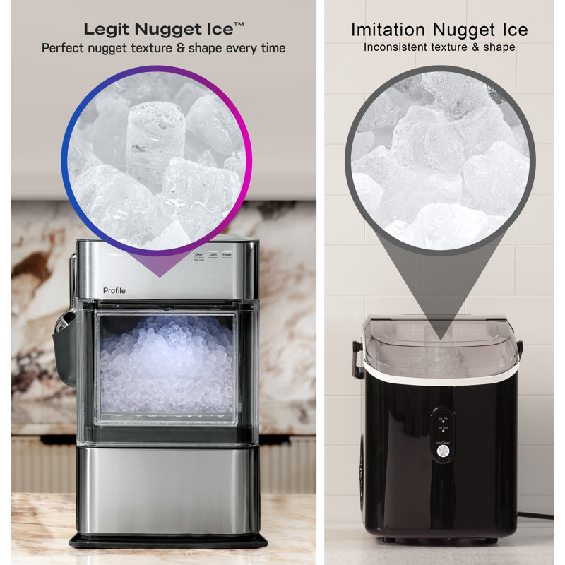 GE-Profile-Opal-2-0-Ultra-Nugget-Ice-Maker-with-Scale-Inhibiting-Filter-XPIO23SWBB, Black