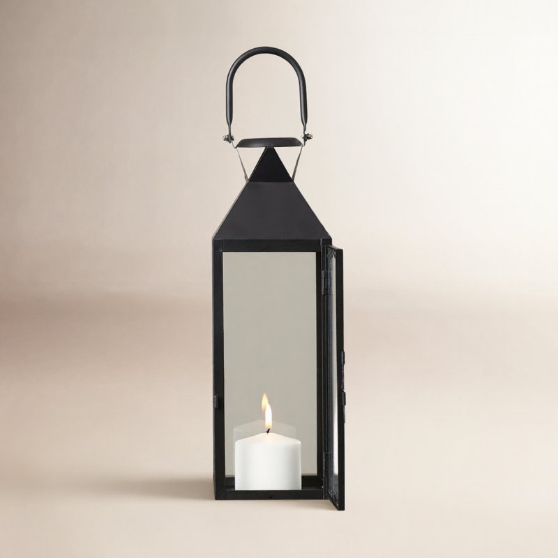 Lanterne de table 15,25 po Artèmesia, Noir, H 18,63 po x l 5 po x P 5,5 po