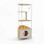 Tour d'angle pour chat, arbre à chat avec poteau à griffer, maisonnette pour chat avec station d'alimentation et plateforme d'escalade