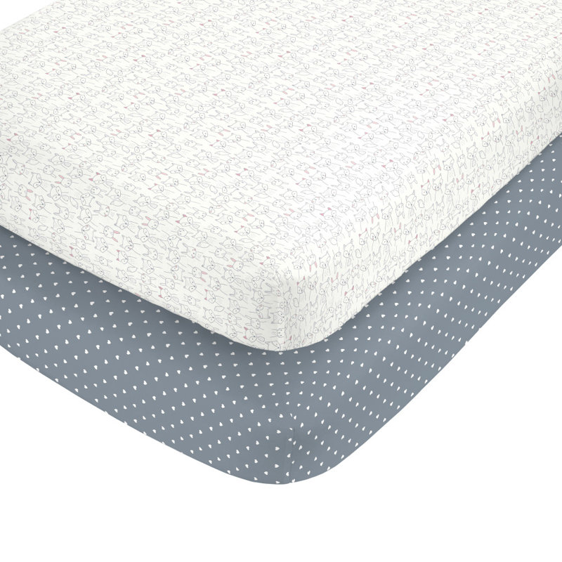 Animals 100% Cotton 2 - Piece Standard Crib Fitted Sheet