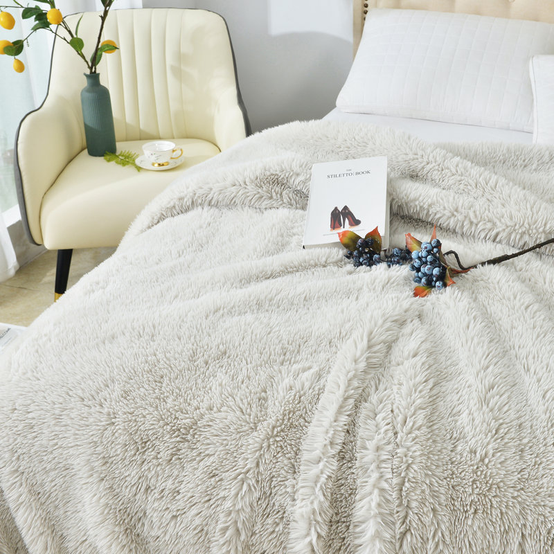 Knitted Throw Blanket, 127cm W x 152.4cm L, Taupe