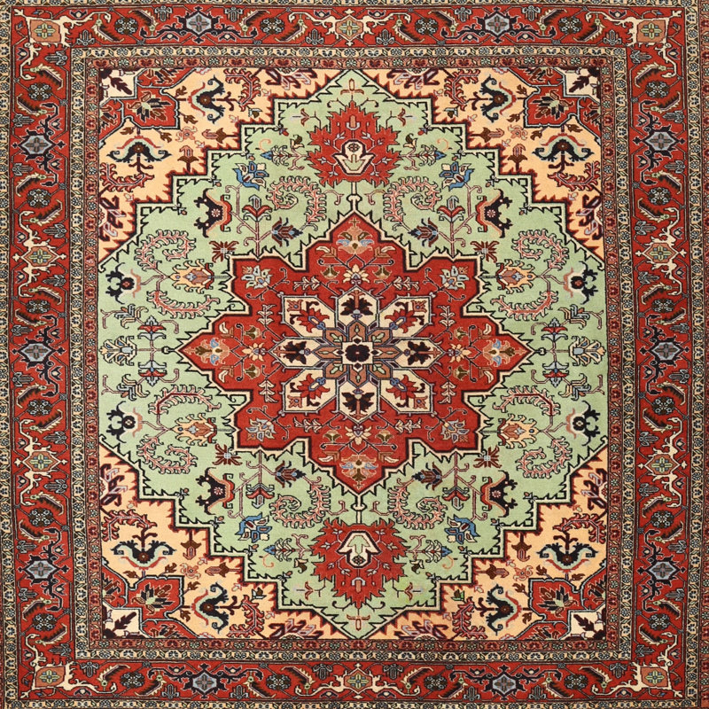 Tapis oriental mauve / noir / crème Kwabena, Rectangle 5 pi x 7 pi