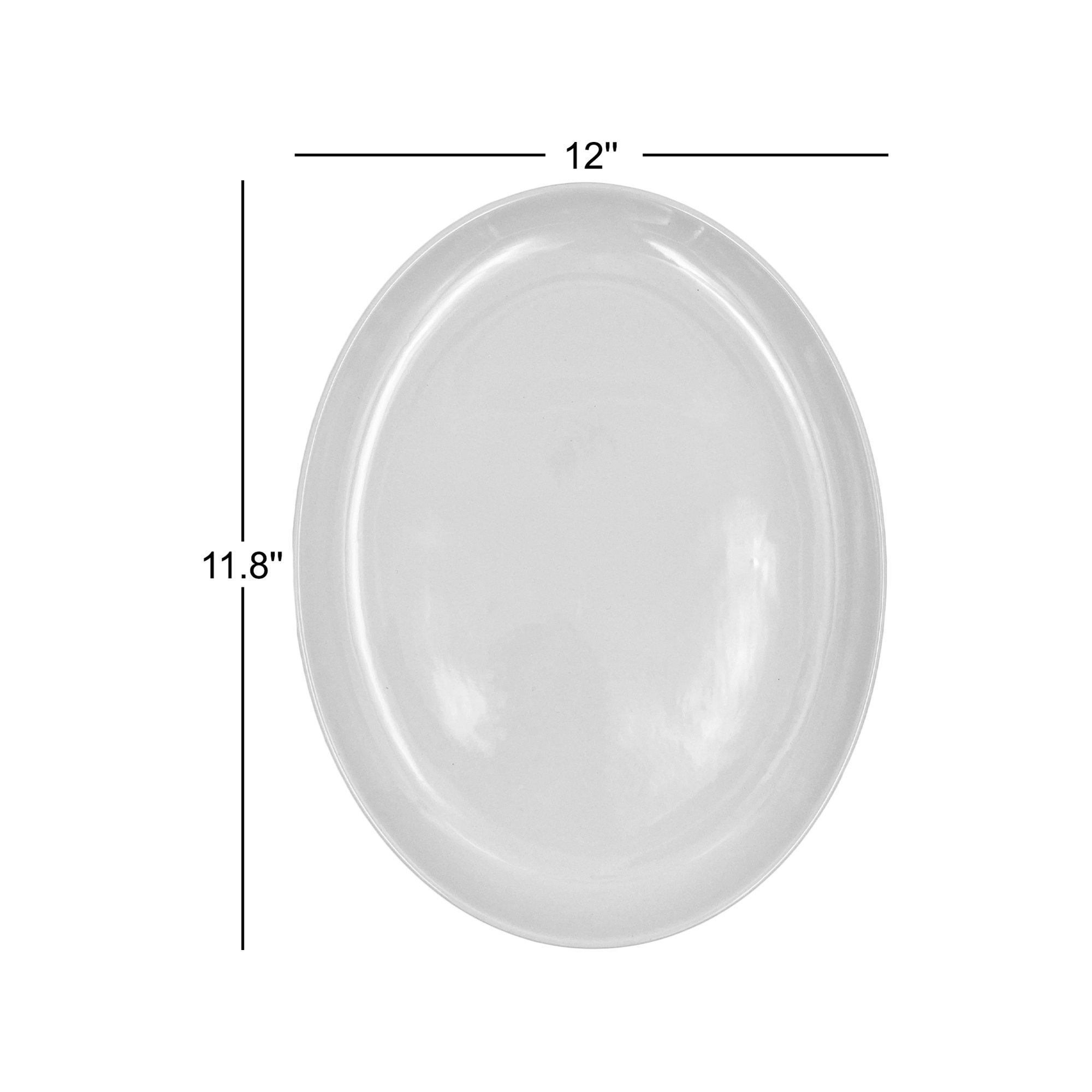 Canvas Home Shell Bisque Porcelain Oval Serving Platter, White, Large