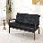 Mid-century Modern Solid Loveseat Sofa Upholstered Faux Leather Couch 2-seat-2064814675