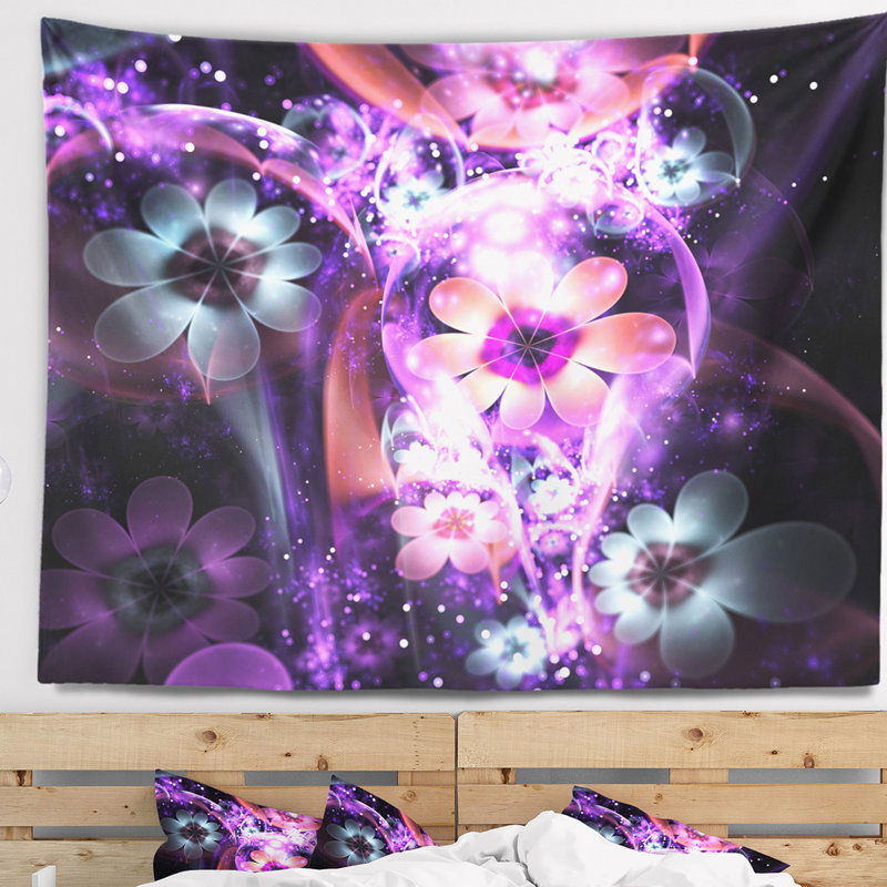Tapisserie d'art numérique mauve foncé, H 50 po x l 60 po