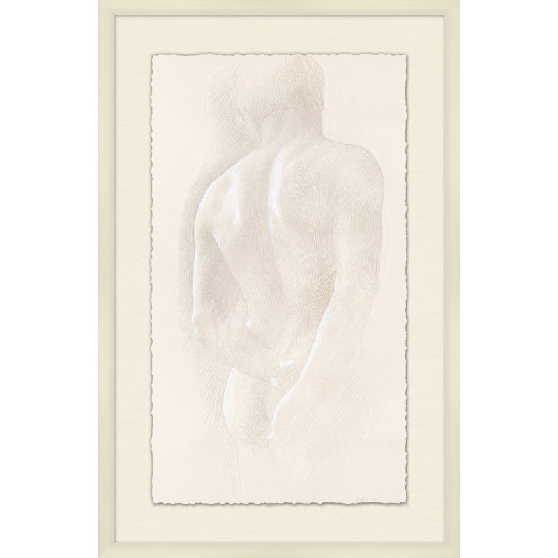 «Masculin nu 1» par Lillian August - reproduction de dessin encadrée