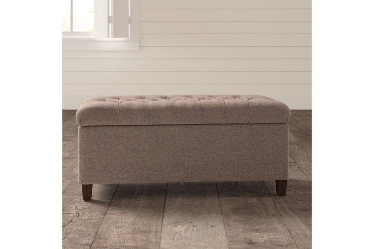 Halvorson Upholstered Flip Top Storage Bench