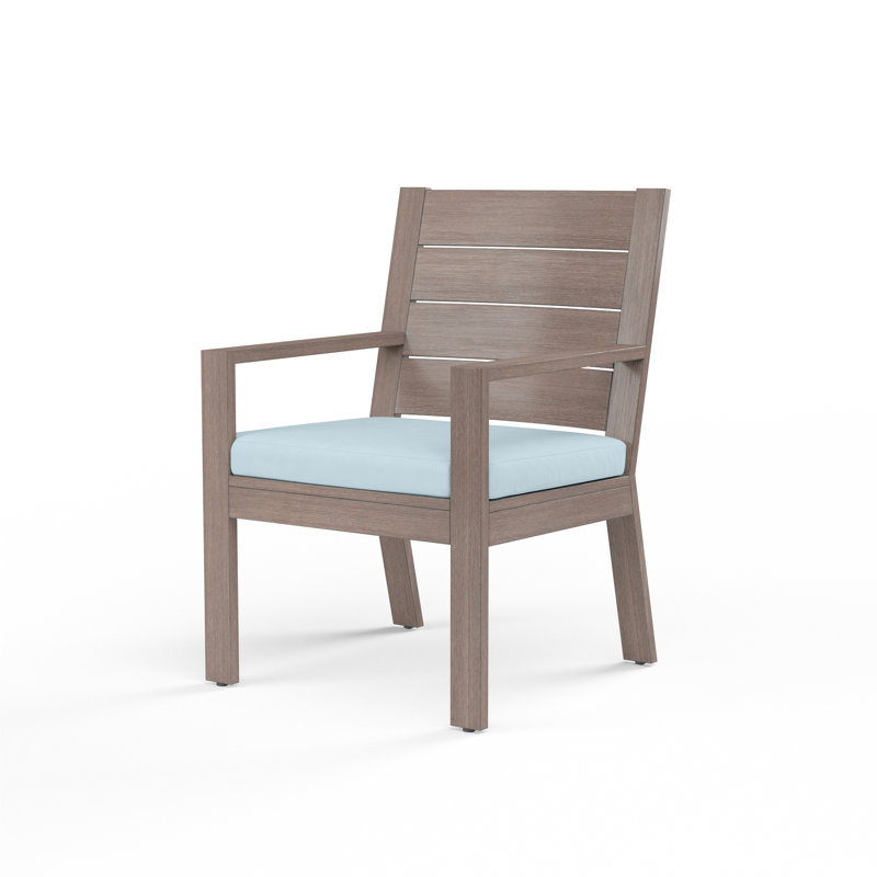 Laguna Outdoor Dining Armchair with Cushion, Canvas Skyline Sunbrella®