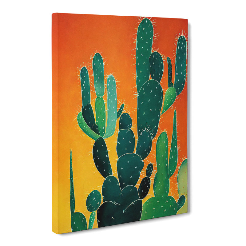 Cactus Cacti in The Desert - Wrapped Canvas, 60cm H x 40cm W x 3cm D