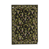 Hand-Knotted High-Quality Black, Green, and Pink Area Rug