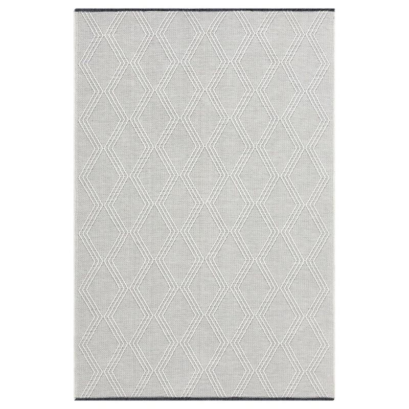 Modern Farmhouse Diamond Pattern Non-Slip Washable Rug, Rectangle 8' x 10'