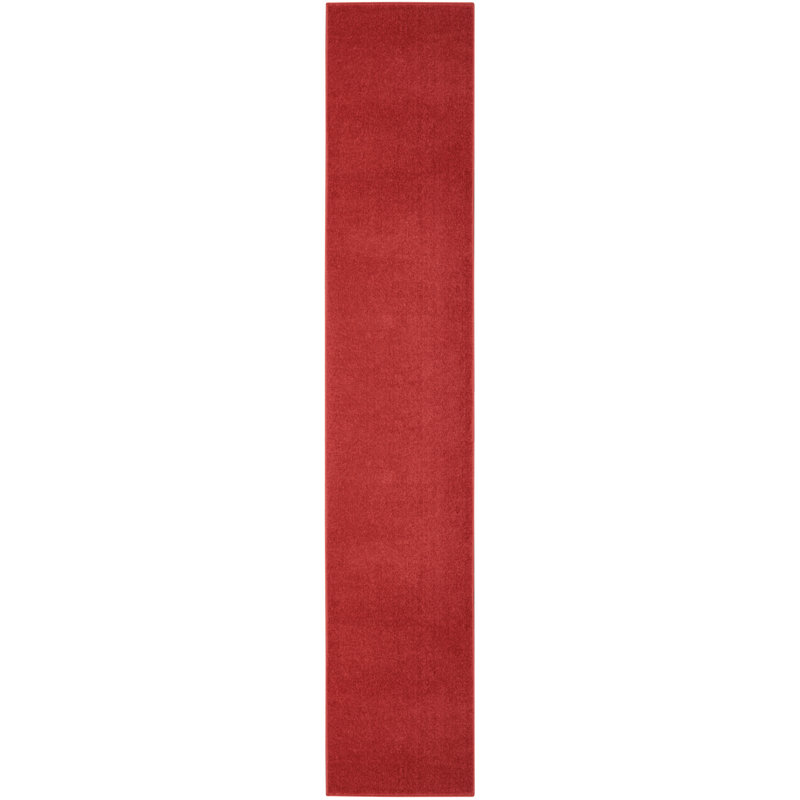 Tapis intérieur / extérieur rouge Mullican Sandy, Tapis de couloir 2 pi 2 po x 20 pi