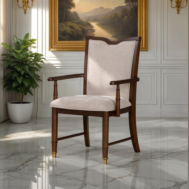 Veney Tristen Upholstered Dining Arm Chairs