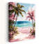 Art mural côtier tropical de plage rose-129150844