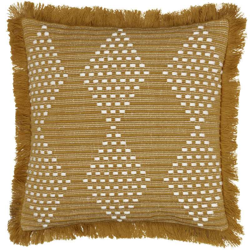 Kadie Indoor / Outdoor Geometric Square Throw Cushion, Gold