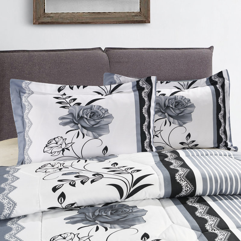 Clinkscales Polyester Floral Bedspread with Pillow Shams, 170 x 220 cm