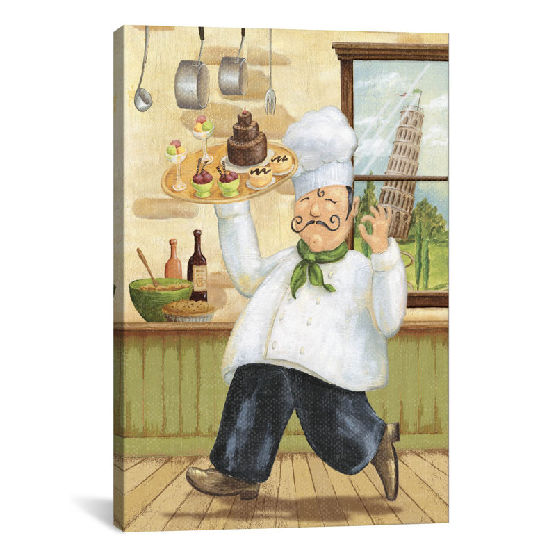 « happy chef ii » par daphné brissonnet,, reproduction d’art sur toile, H 18 po x l 12 po x P 1,5 po, Toile tendue
