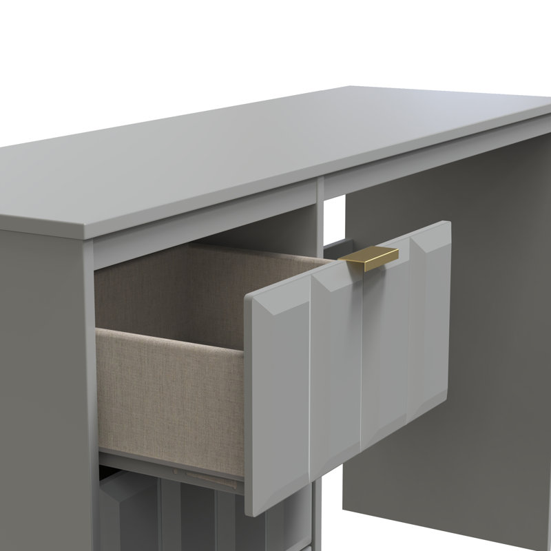 Besian 3 Drawer Desk  (Ready Assembled), Dusk Grey