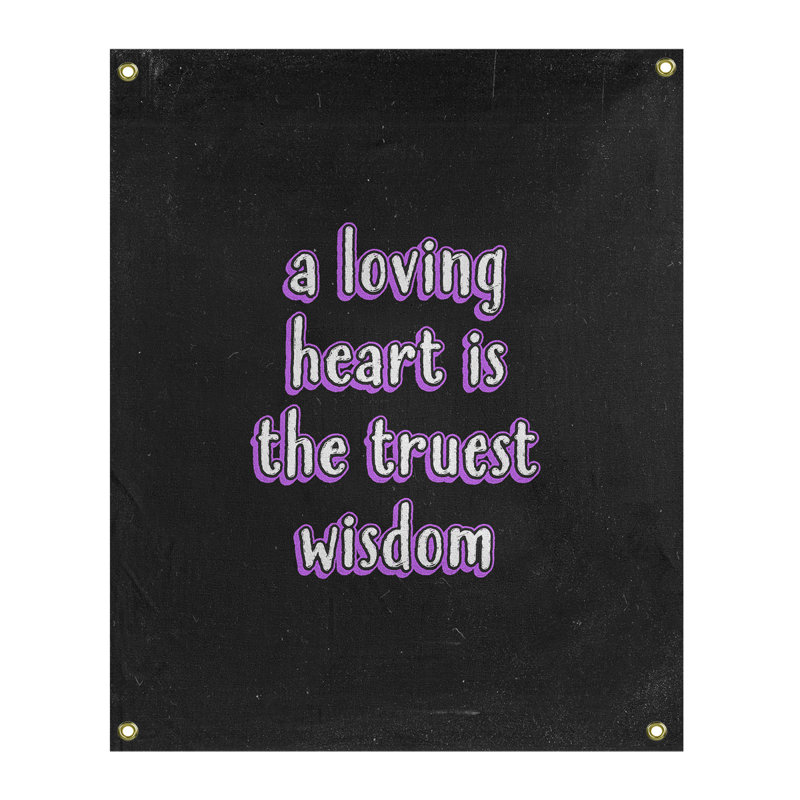 Tapisserie en polyester avec citation en polyester, H 36 po x l 26 po, Mauve