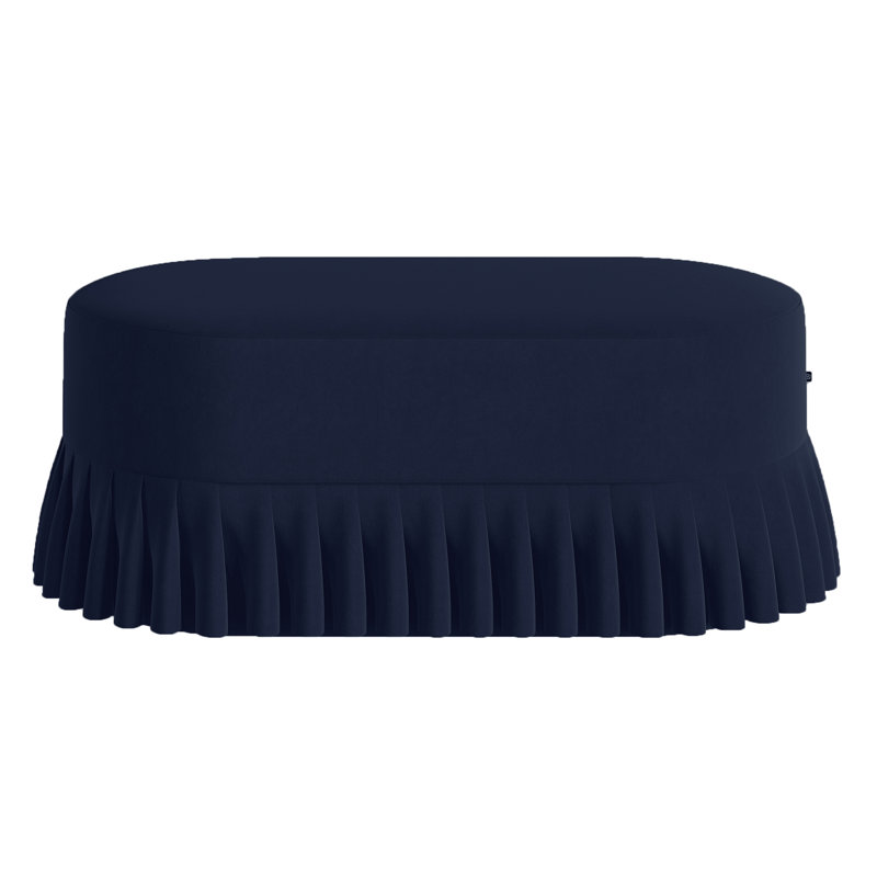 Polyester Upholstered Bench, Navy Blue