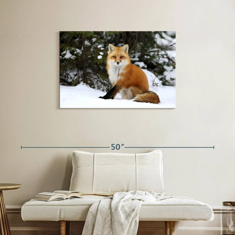 Winter Red Fox, 24" H x 36" W