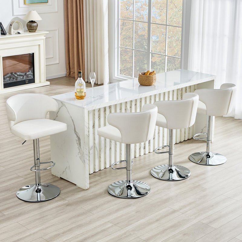 Chaise de bar rotative moderne réglable, Argent