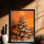Reproduction d'art encadré noir, arbre de Noël et cadeaux d'hiver rétro-1151986070