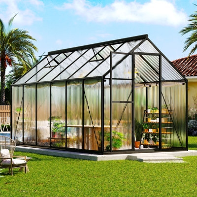 Ypg208- Sunroom - Pointed Top Pure Polycarbonate Sheet 8 Series -8.15X24.74Ft- Black