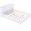 Grand lit blanc avec tablettes coulissantes et lit gigogne simple TG - bois massif, plateforme de rangement pratique et en bois pour plus de durabilité