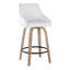 Tabouret de comptoir 26 po à hauteur fixe avec pivot en bois lavé, similicuir et métal doré avec repose-pieds arrondi en métal - ensemble de 2